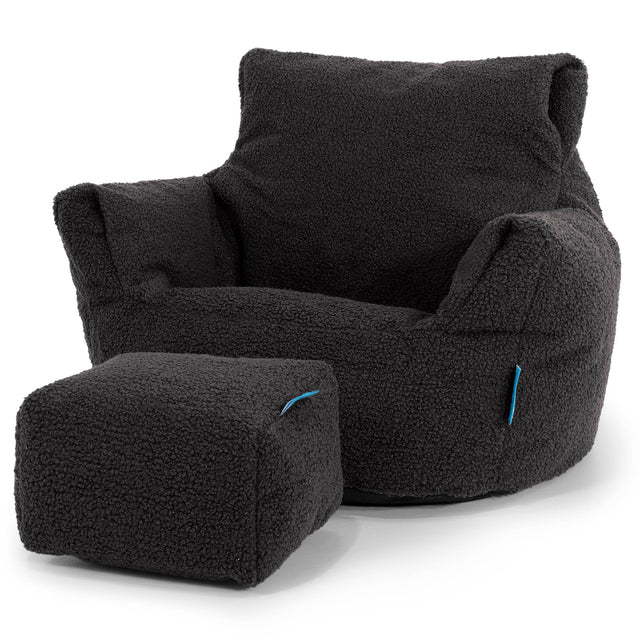 Klein Kindersessel Sitzsack 1-3 jahren - Bouclé Graphitgrau_02