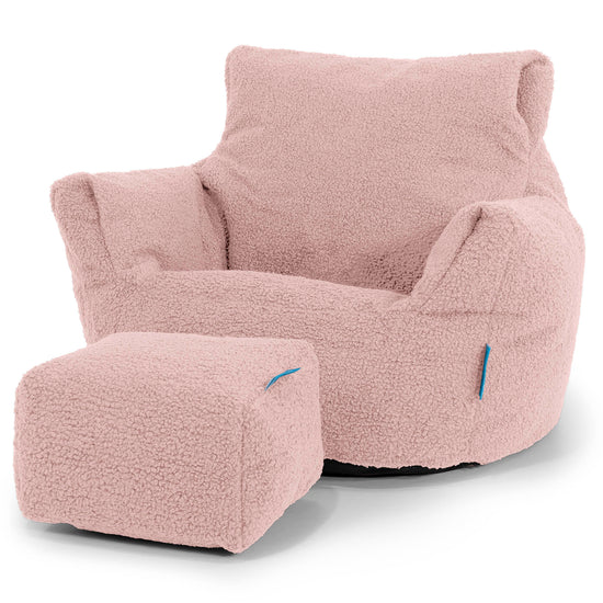 Klein Kindersessel Sitzsack 1-3 jahren - Bouclé Pink_02
