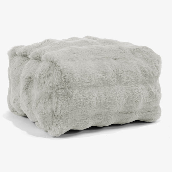 Kleiner Fußhocker - Bubble Pelz Salbeigrün 01