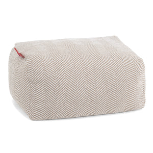 Kleiner Fußhocker - Gestrickte Fischgrätenmuster Stein