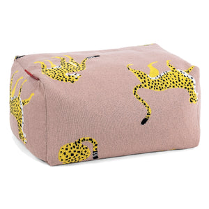 Kleiner Fußhocker - Gestrickte Gepard Pink