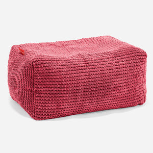 Kleiner Fußhocker - Pom-Pom Pastellrot