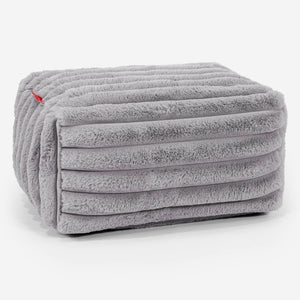 Kleiner Fußhocker - Ultra Plüsch Cord Grau