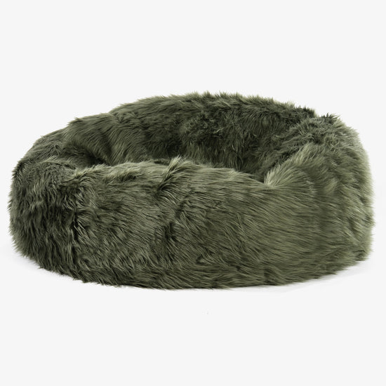 Mammoth Sofa Sitzsack XXL - Mongolisches Kunstfell Salbeigrün 01