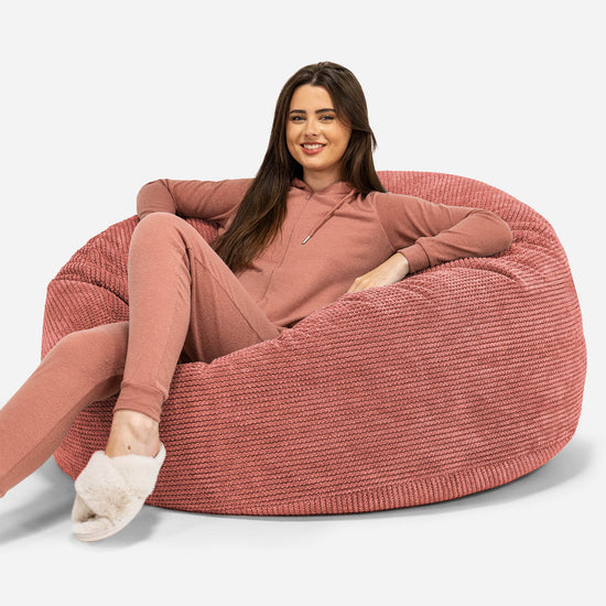 Mammoth Sofa Sitzsack XXL - Pom-Pom Kürbisorange 01