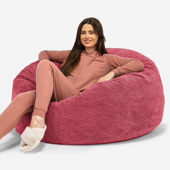 Mammoth Sofa Sitzsack XXL - Pom-Pom Pastellrot 01