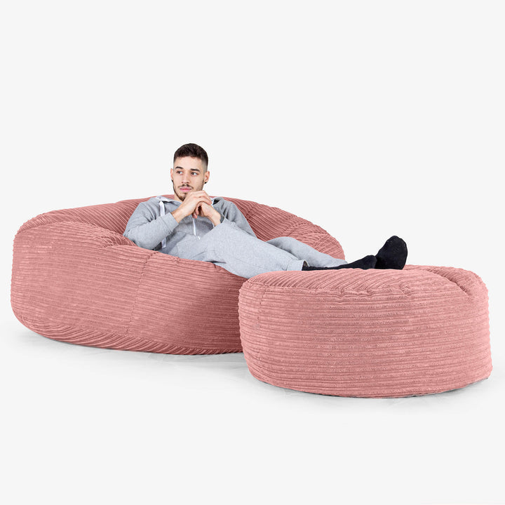Mega-Mammoth Sofa Sitzsack XXL - Cord Pfirsich 02