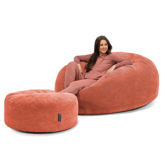 Mega-Mammoth Sofa Sitzsack XXL - Pom-Pom Kürbisorange 02