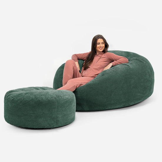 Mega-Mammoth Sofa Sitzsack XXL - Pom-Pom Moosgrün 02