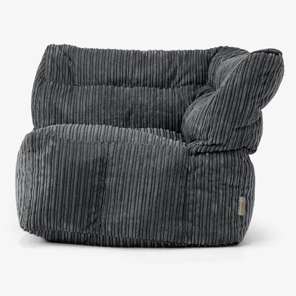Modulares Sofa Sitzsack, Rechtes Eckteil - Cord Schwarz