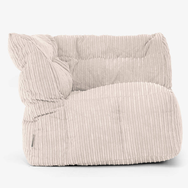 Modulares Sofa Sitzsack, Linkes Eckteil - Cord Elfenbein