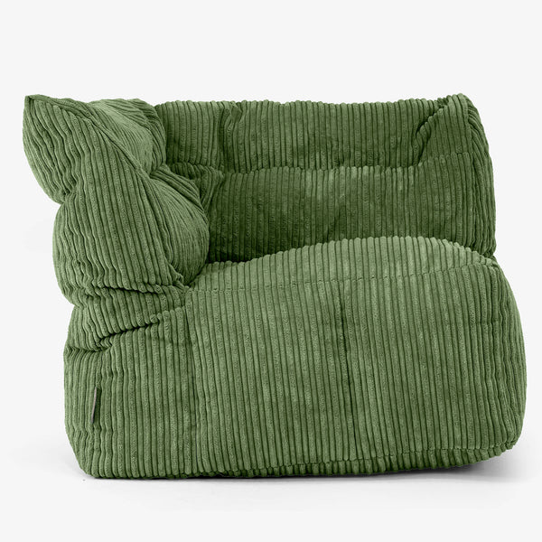 Modulares Sofa Sitzsack, Linkes Eckteil - Cord Nadelwaldgrün