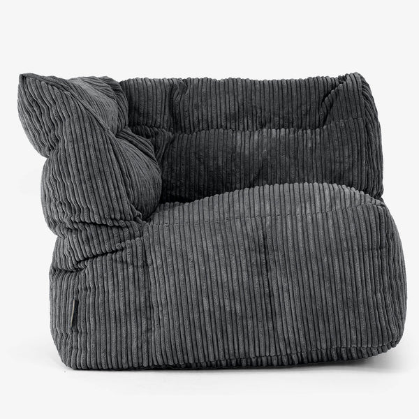 Modulares Sofa Sitzsack, Linkes Eckteil - Cord Schwarz