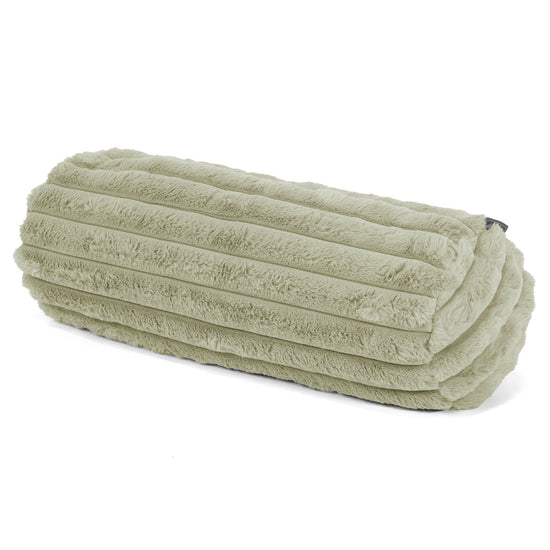 Nackenrolle Dekokissen / Sofa Kissenbezug 20 x 55cm - Ultra Plüsch Cord Salbeigrün 01