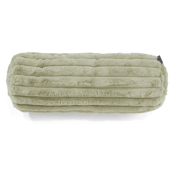 Nackenrolle Dekokissen / Sofa Kissenbezug 20 x 55cm - Ultra Plüsch Cord Salbeigrün 02