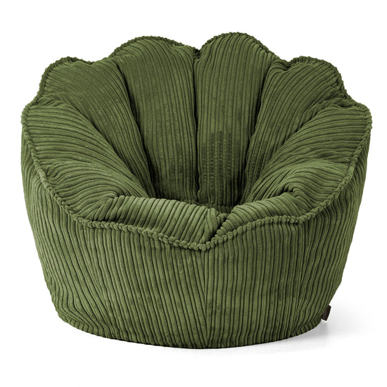 Natalia Sacco Sitzsack Stuhl - Cord Nadelwaldgrün 01