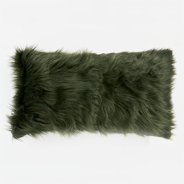 Riesen Dekokissen / Sofa Kissenbezug 40 x 70cm - Mongolisches Kunstfell Salbeigrün 01
