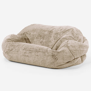 Sabine Sitzsack Sofa - Kaninchen Kunstfell Goldbraun