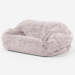 Sabine Sitzsack Sofa - Kaninchen Kunstfell Pastellrosa