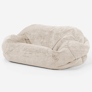 Sabine Sitzsack Sofa - Kaninchen Kunstfell Weiß