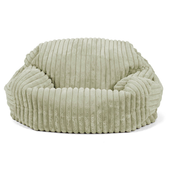 Sabine Sitzsack Sofa - Ultra Plüsch Cord Salbeigrün 02
