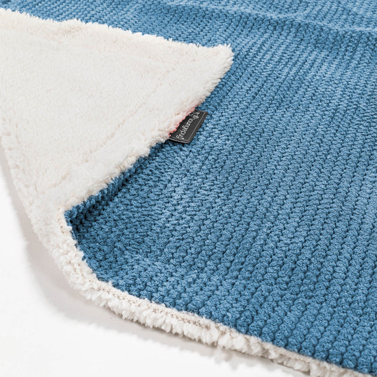Sherpa-Decke - Pom-Pom Himmelblau 01