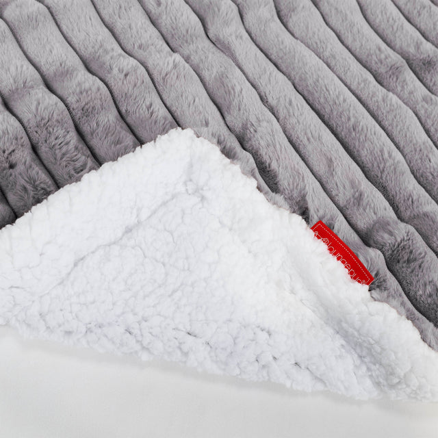 Sherpa-Decke - Ultra Plüsch Cord Grau 01