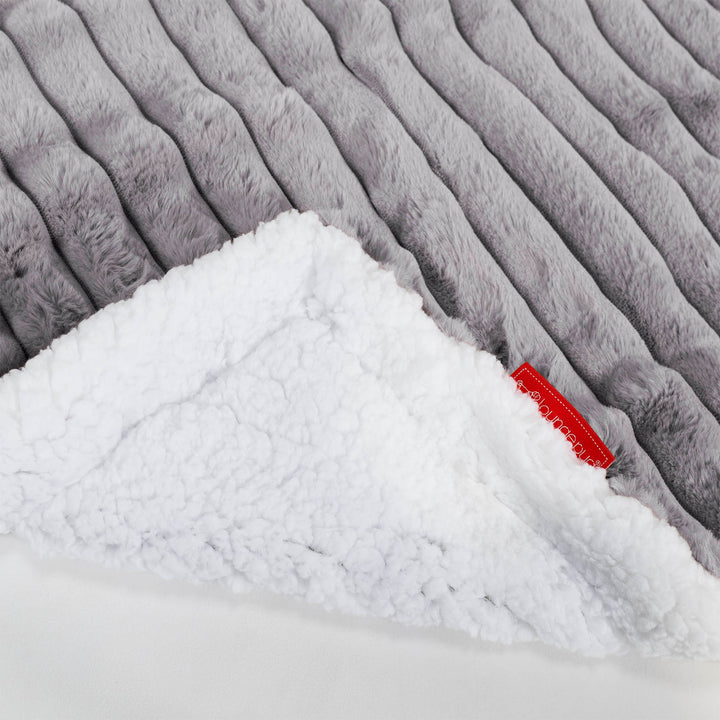 Sherpa-Decke - Ultra Plüsch Cord Grau 01