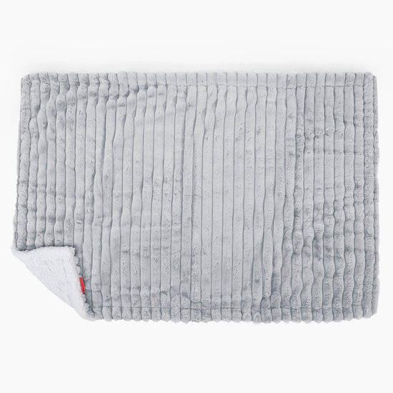 Sherpa-Decke - Ultra Plüsch Cord Taubenblau 03