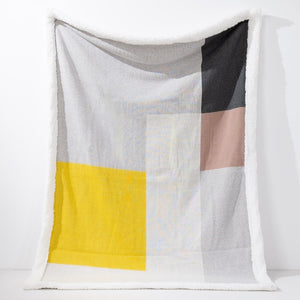 Kuscheldecke / Tagesdecke - Gestrickte Geometrischer Farbblock Grau