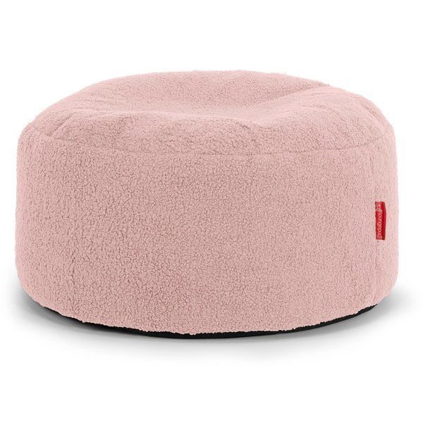 Sitzhocker mit Tablett - Bouclé Pink 01