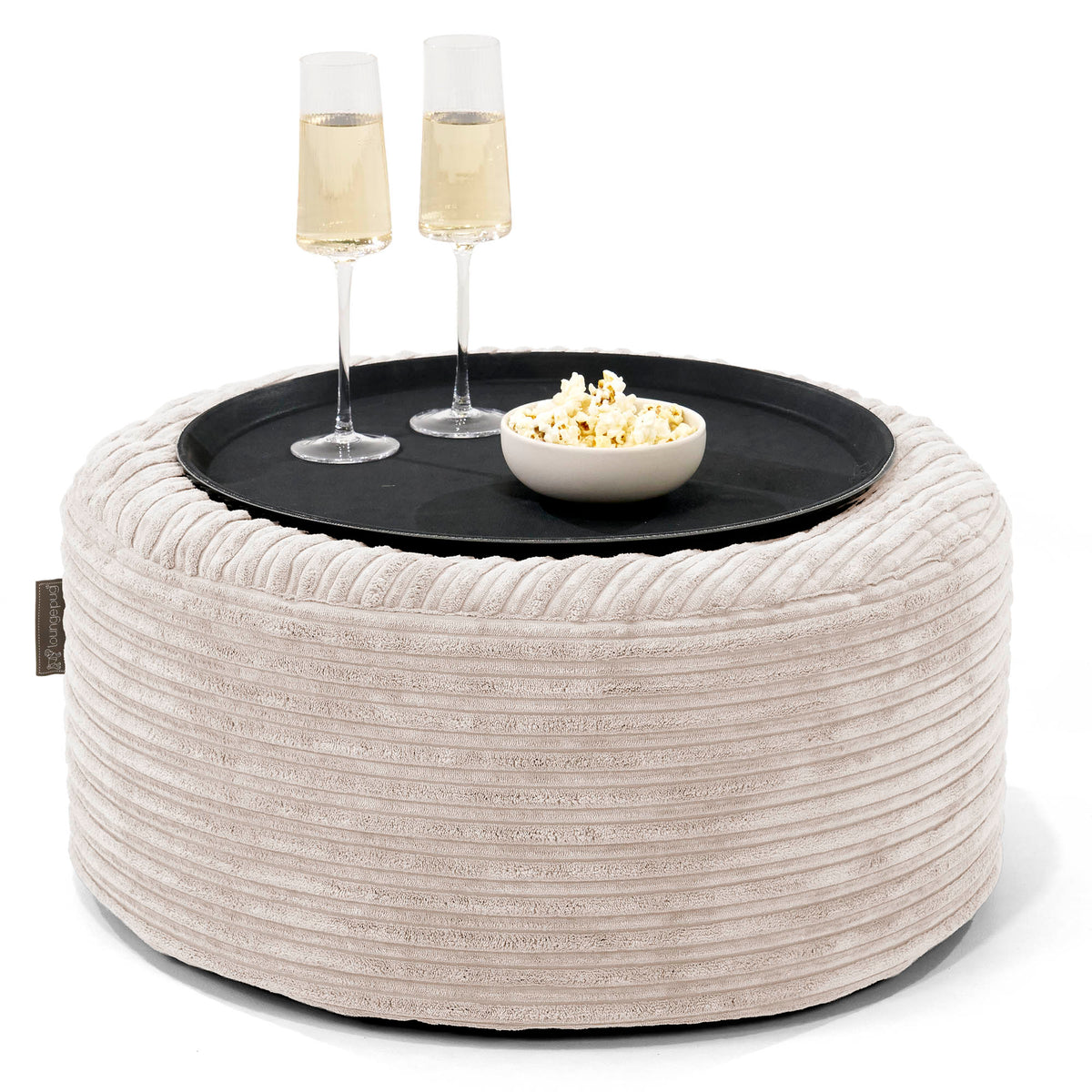 Sitzhocker mit Tablett - Pom-Pom Pastellrot