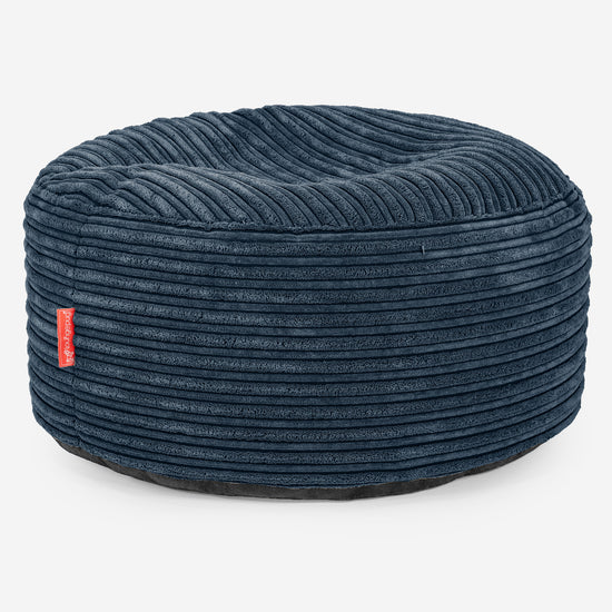 Sitzhocker mit Tablett - Cord Marineblau 02