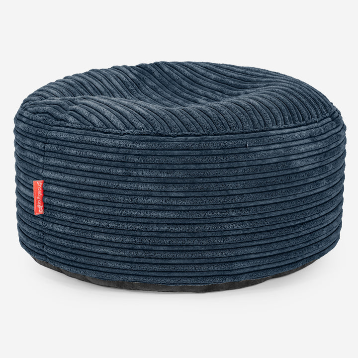 Sitzhocker mit Tablett - Cord Marineblau 02