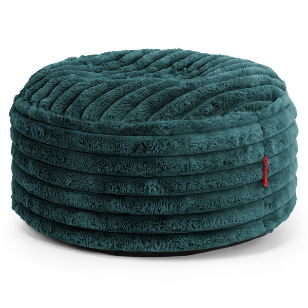 Sitzhocker mit Tablett - Ultra Plüsch Cord Blaugrün 01
