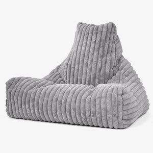 Sitzsack Lounge Sessel - Ultra Plüsch Cord Grau