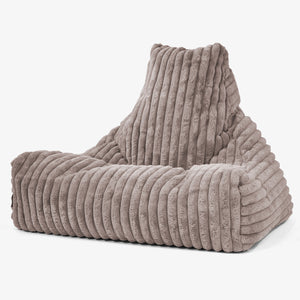 Sitzsack Lounge Sessel - Ultra Plüsch Cord Nerzfarben
