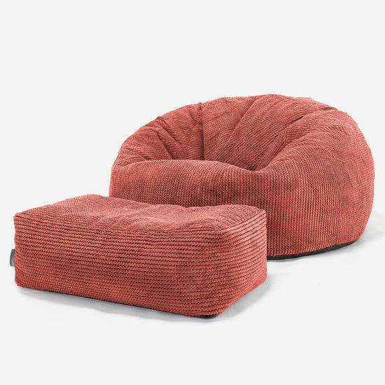 Sitzsack Sofa - Pom-Pom Kürbisorange 02