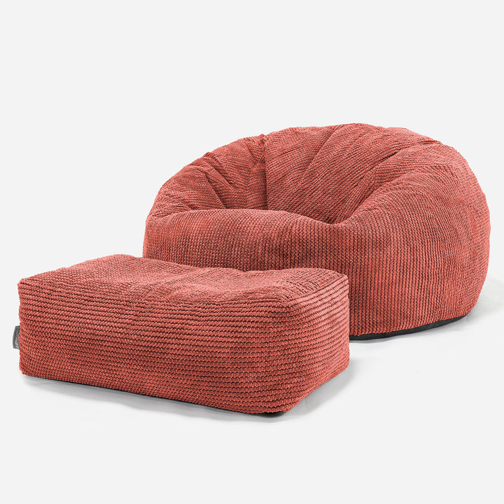Sitzsack Sofa - Pom-Pom Kürbisorange 02