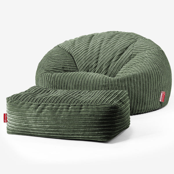 Sitzsack Sofa - Cord Nadelwaldgrün 01