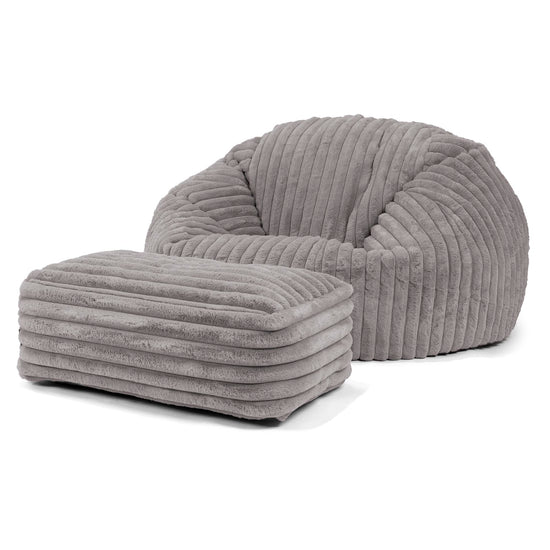 Sitzsack Sofa - Ultra Plüsch Cord Grau 02