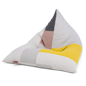 Sitzsack XXL Gaming - Gestrickte Farbblock Grau