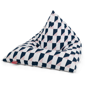 Sitzsack XXL Gaming - Gestrickte Geometrisch Blau
