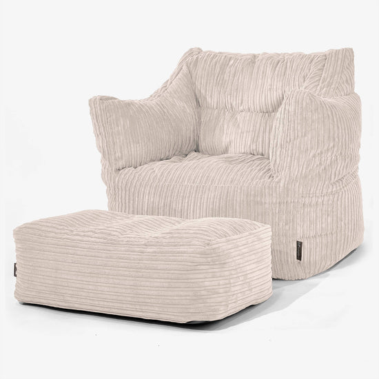 Victor Sitzsack Sessel - Cord Creme 02