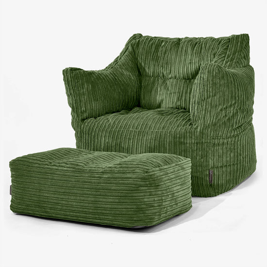 Victor Sitzsack Sessel - Cord Nadelwaldgrun 02