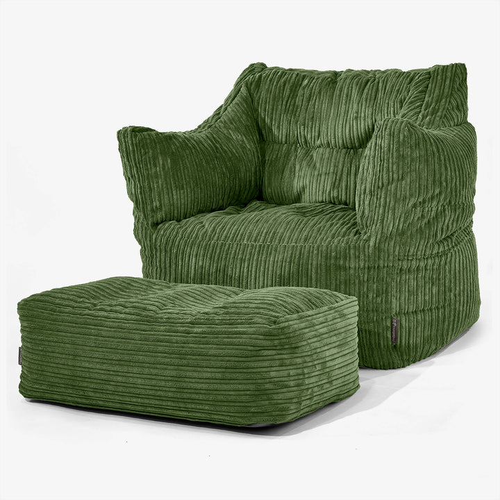 Victor Sitzsack Sessel - Cord Nadelwaldgrun 02