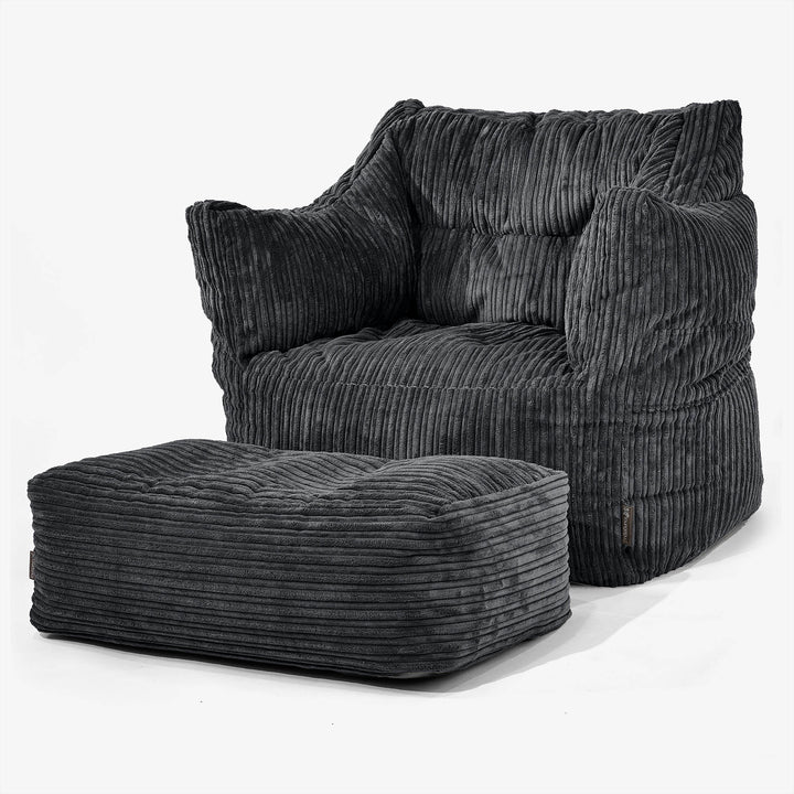 Victor Sitzsack Sessel - Cord Schwarz 02