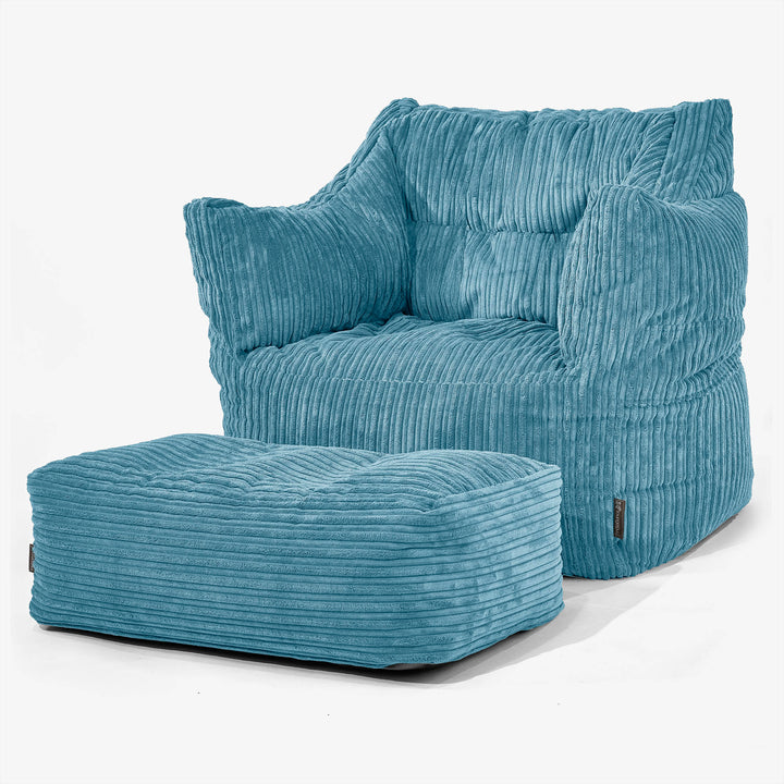 Victor Sitzsack Sessel - Cord Turkis 02