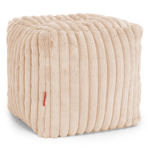 Würfel-Pouf- Hocker - Ultra Plüsch Cord Pfirsich