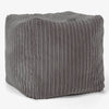 Würfel-Pouf- Hocker - Cord Graphitgrau 01